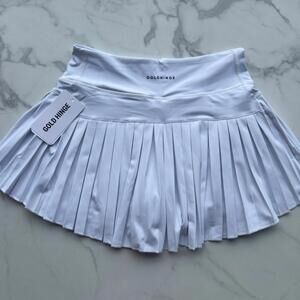 GOLD HINGE White Tennis Pleated Skirt with Shorts Skort